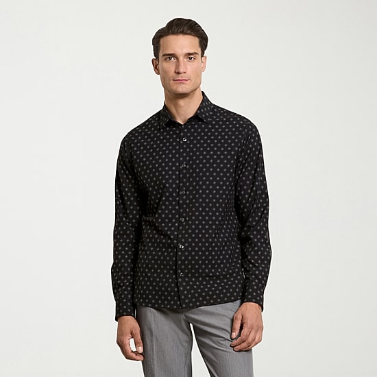 Van Heusen Performance All Way Stretch Mens Long Sleeve Slim Fit Stretch Fabric Button-Down Shirt
