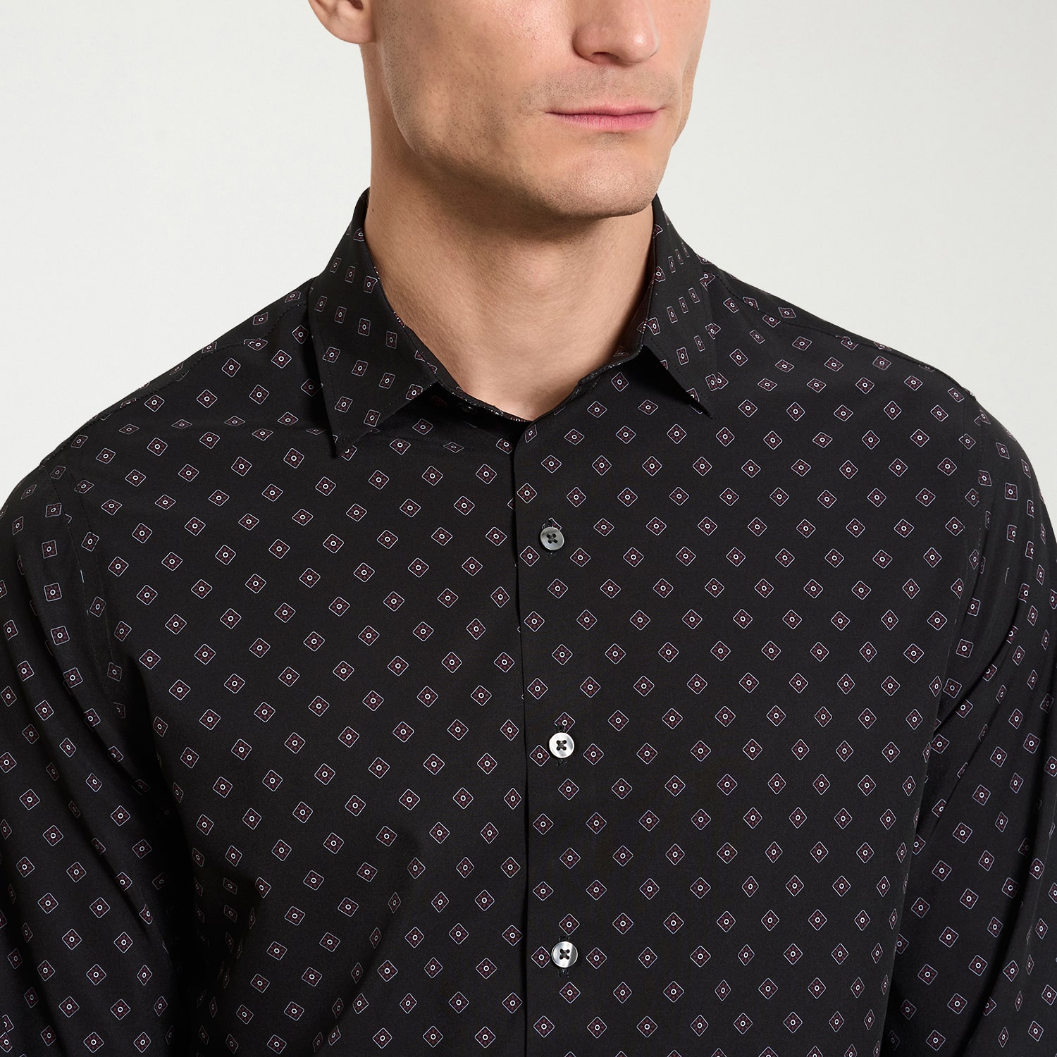 Van Heusen Performance All Way Stretch Mens Long Sleeve Slim Fit Fabric Button-Down Shirt