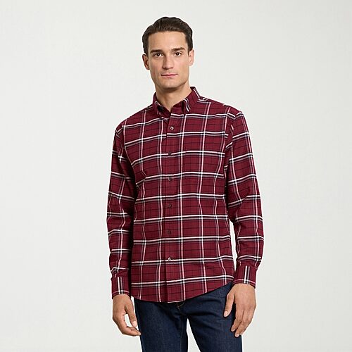 Van Heusen Weekend Mens Long Sleeve Regular Fit Button-down Shirt In Red