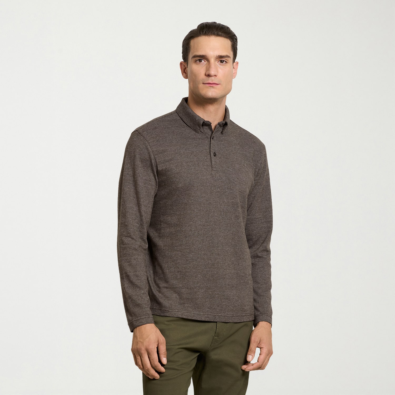 Van Heusen Essentials Mens Regular Fit Long Sleeve Polo Shirt
