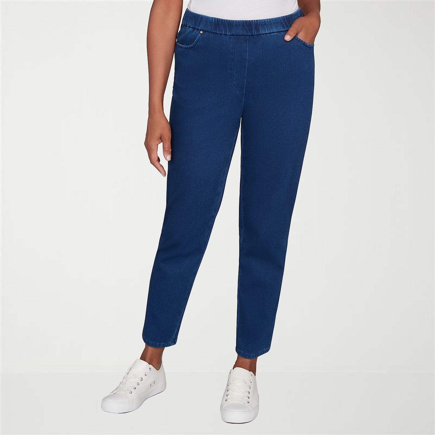 Alfred Dunner Indigo Girls Womens Mid Rise Straight Leg Jean