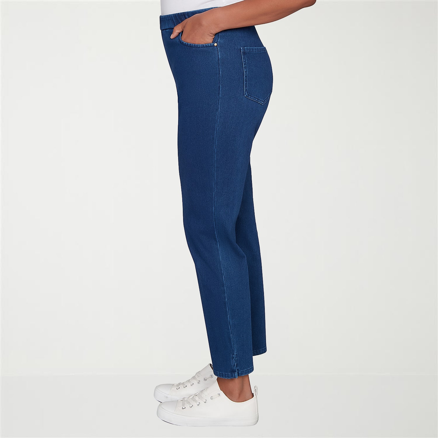 Alfred Dunner Indigo Girls Womens Mid Rise Straight Leg Jean