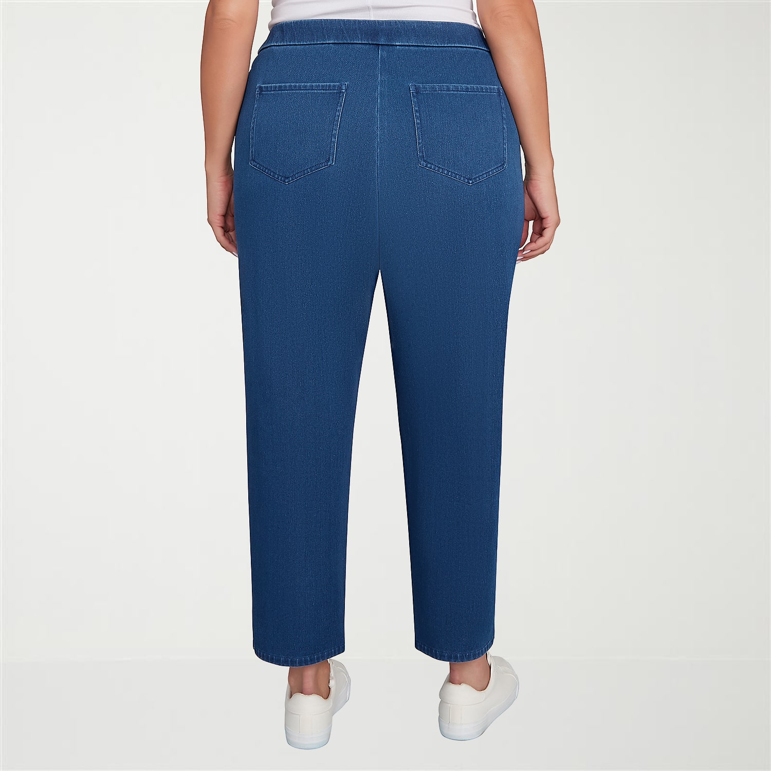 Alfred Dunner Inidigo Girls Womens Mid Rise Straight Leg Jean