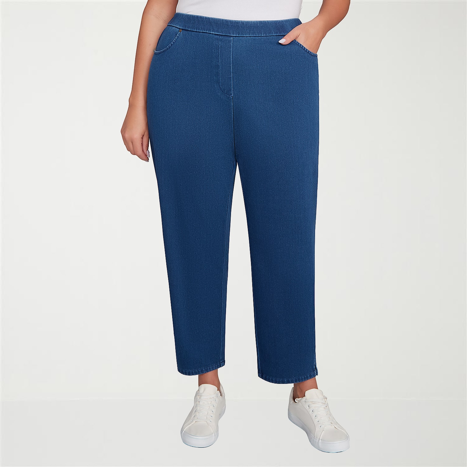 Alfred Dunner Inidigo Girls Womens Mid Rise Straight Leg Jean