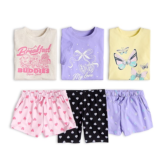 Thereabouts Little & Big Kid Girls Crew Neck Short Sleeve Boxy Fit Graphic T-Shirt