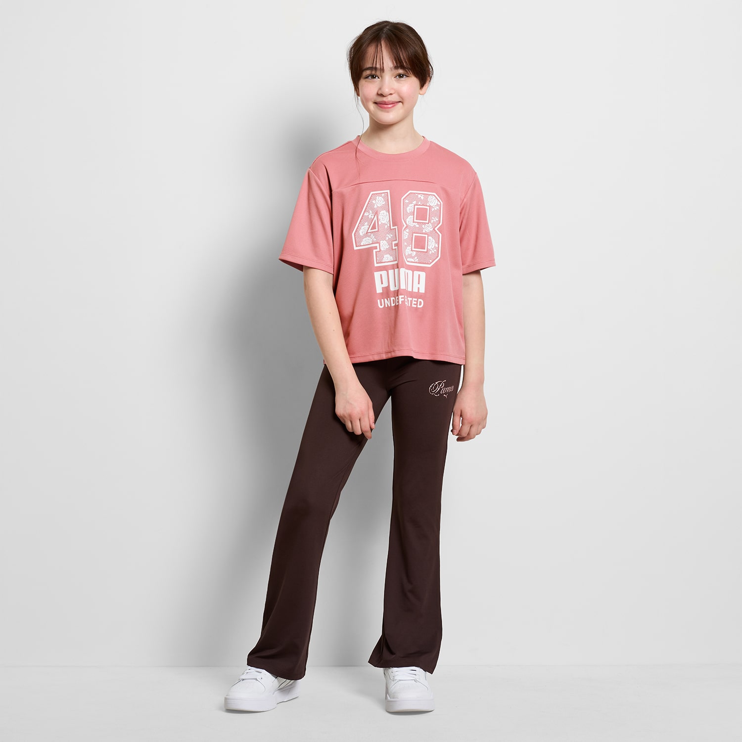 PUMA Big Kid Girls Mid Rise Wide Leg Regular Fit Pull-On Pant