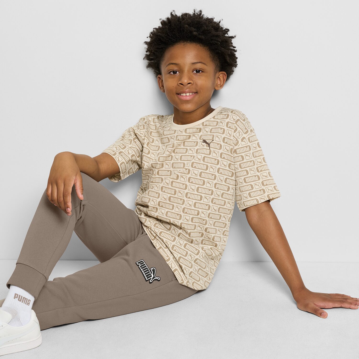 PUMA Big Kid Boys Crew Neck Short Sleeve Regular Fit Graphic T-Shirt