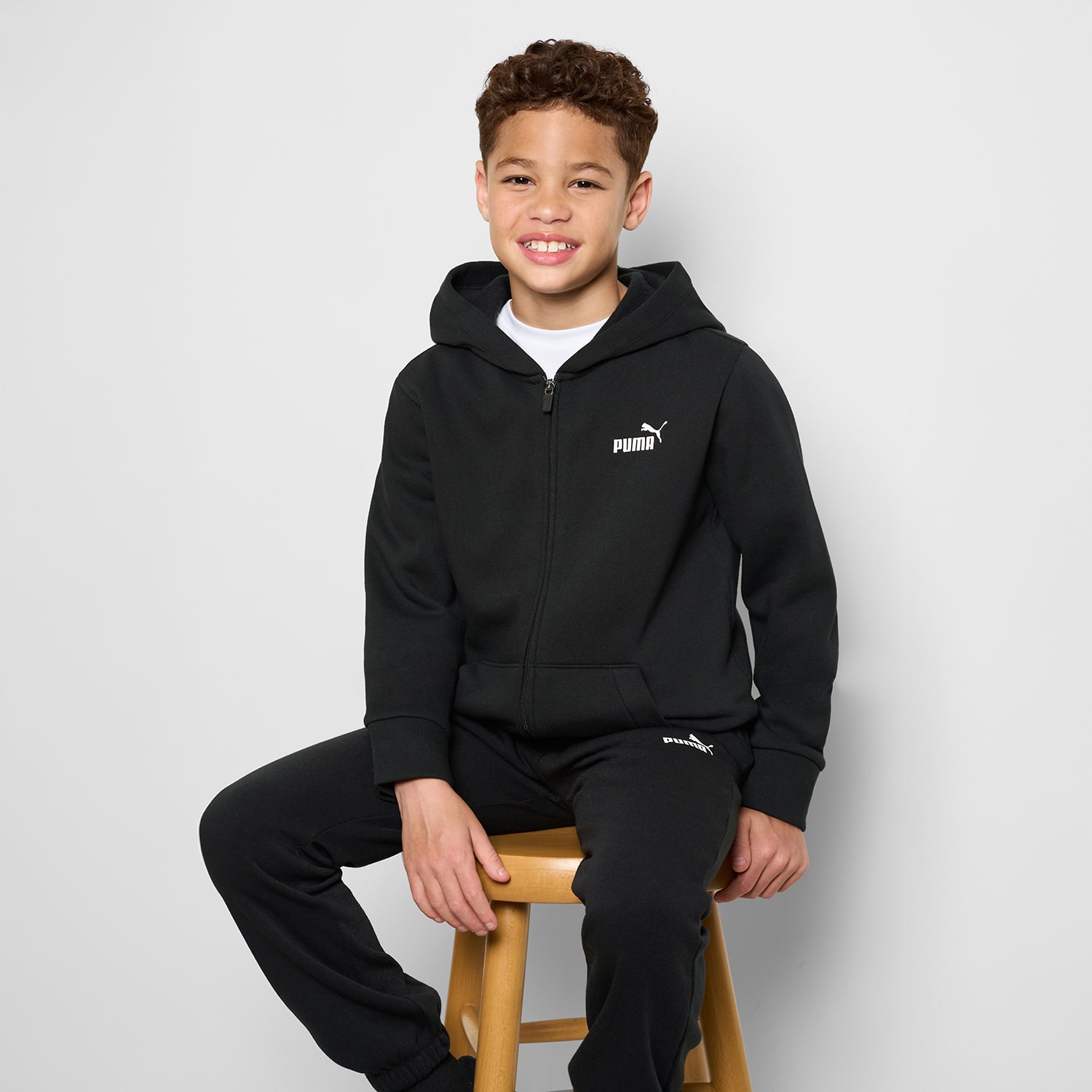 PUMA Big Kid Boys Long Sleeve Zipper Active Hoodie