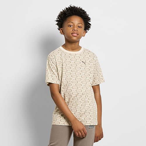 Puma Big Kid Boys Crew Neck Short Sleeve Regular Fit Graphic T-shirt In White