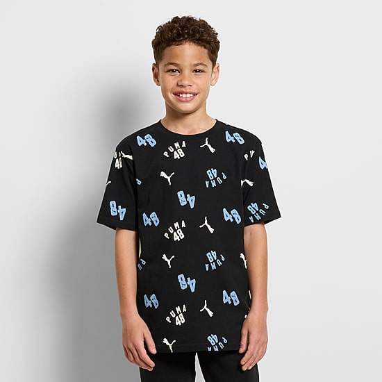 PUMA Big Kid Boys Crew Neck Short Sleeve Regular Fit Graphic T-Shirt
