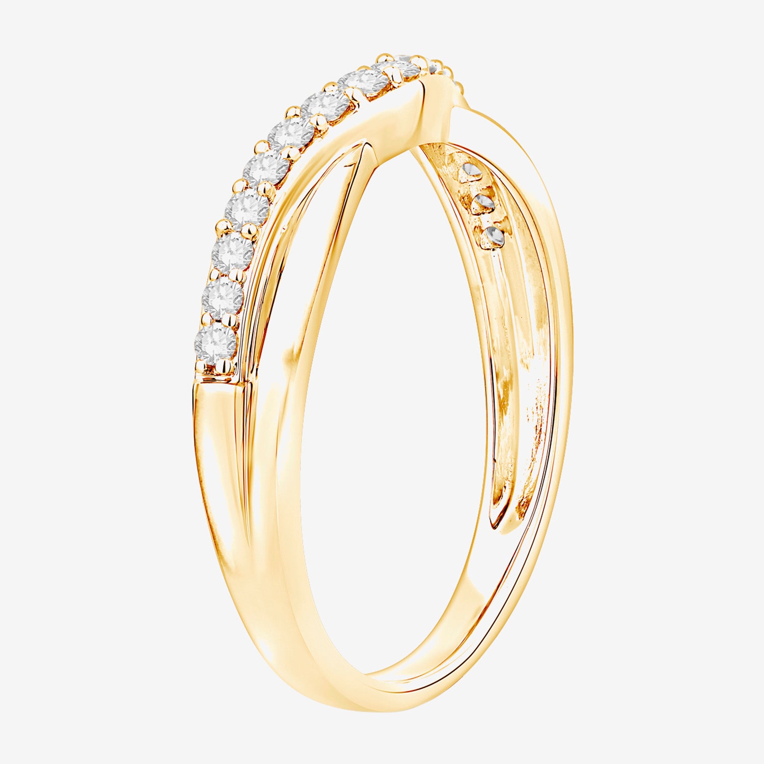 (F / Vs2) Womens 3.5MM 1/4 CT. T.W. Lab Grown White Diamond 10K Gold Wedding Band