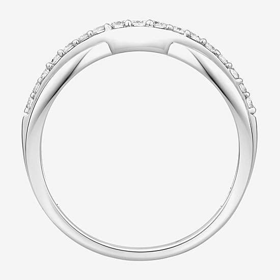 (F / Vs2) Womens 3.5MM 1/4 CT. T.W. Lab Grown White Diamond 10K Gold Wedding Band