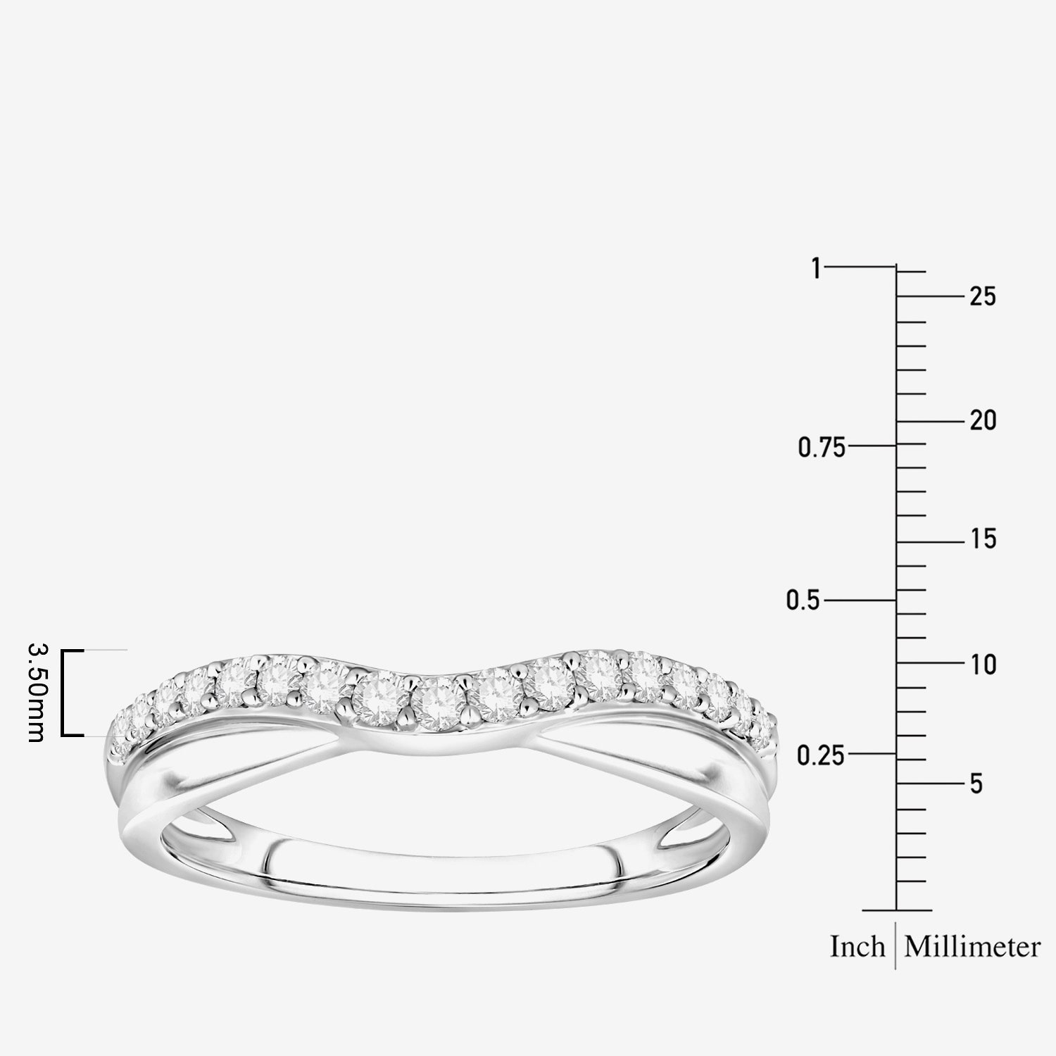 F / Vs2) Womens 3.5MM 1/4 CT. T.W. Lab Grown White Diamond 10K Gold Wedding Band