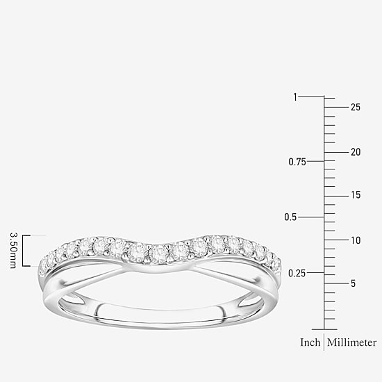 (F / Vs2) Womens 3.5MM 1/4 CT. T.W. Lab Grown White Diamond 10K Gold Wedding Band