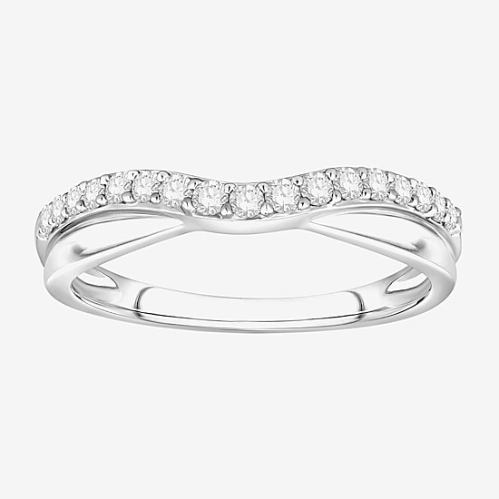 (F / Vs2) Womens 3.5MM 1/4 CT. T.W. Lab Grown White Diamond 10K Gold Wedding Band