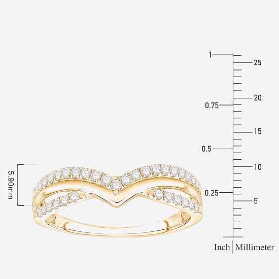 (F / Vs2) Womens 6MM 1/4 CT. T.W. Lab Grown White Diamond 10K Gold Wedding Band
