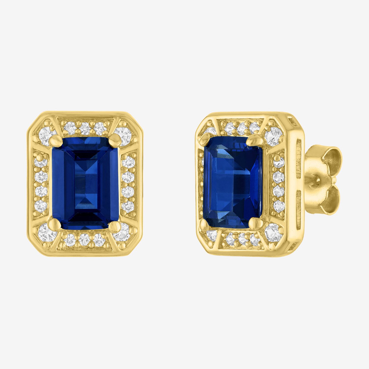 Womens Lab Created Blue Sapphire 14K Gold Over Brass 3-pc. Jewelry Set