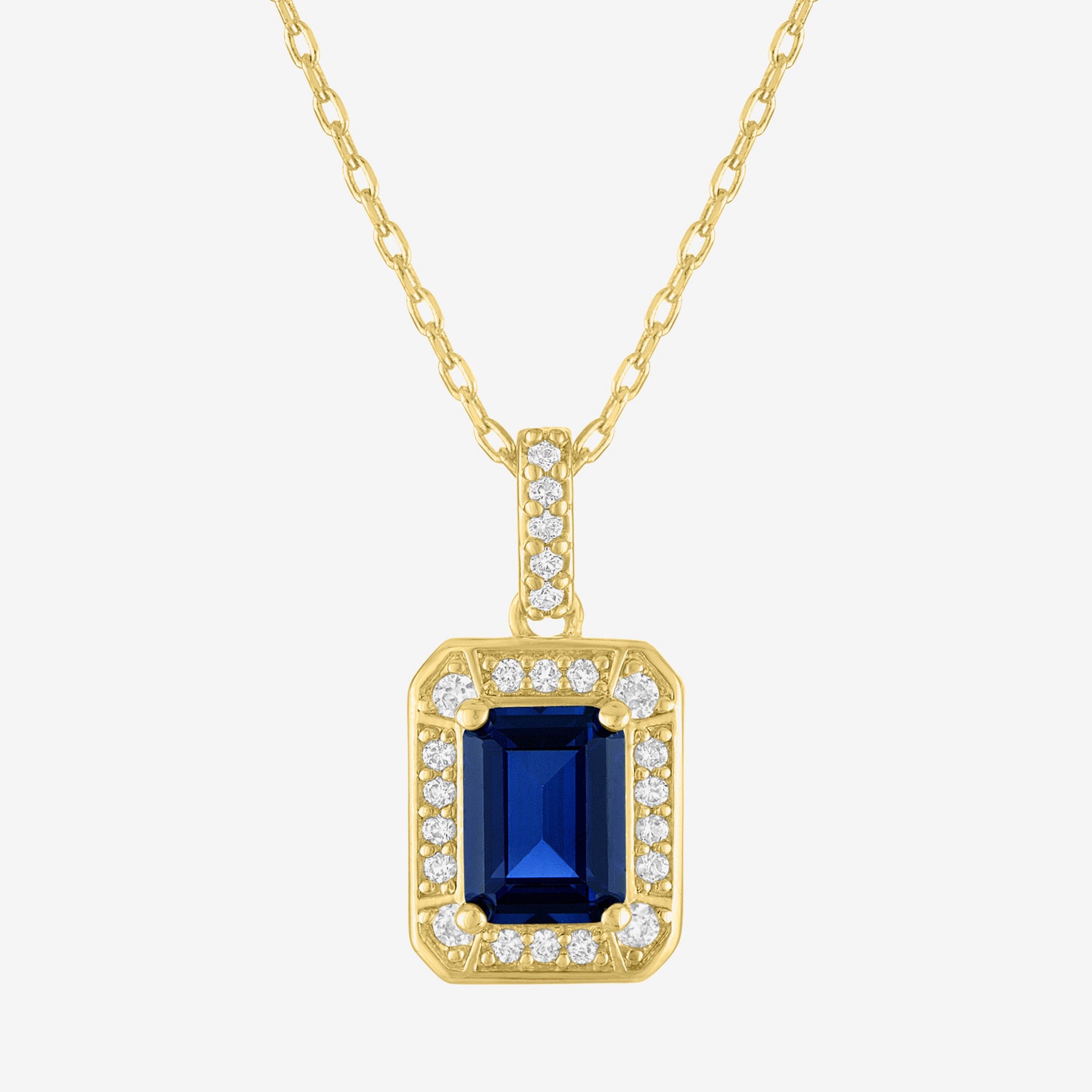 Womens Lab Created Blue Sapphire 14K Gold Over Brass 3-pc. Jewelry Set