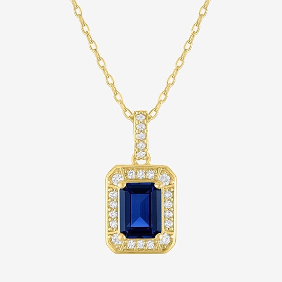 Womens Lab Created Blue Sapphire 14K Gold Over Brass 3-pc. Jewelry Set