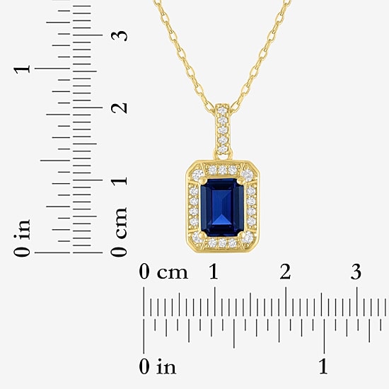 Womens Lab Created Blue Sapphire 14K Gold Over Brass 3-pc. Jewelry Set
