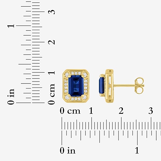 Womens Lab Created Blue Sapphire 14K Gold Over Brass 3-pc. Jewelry Set