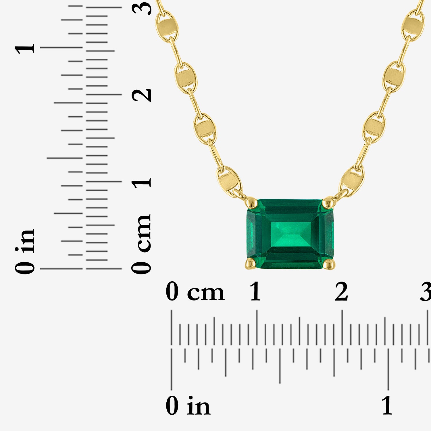 Womens Simulated Green Emerald 14K Gold Over Brass 16 Inch Pendant Necklace