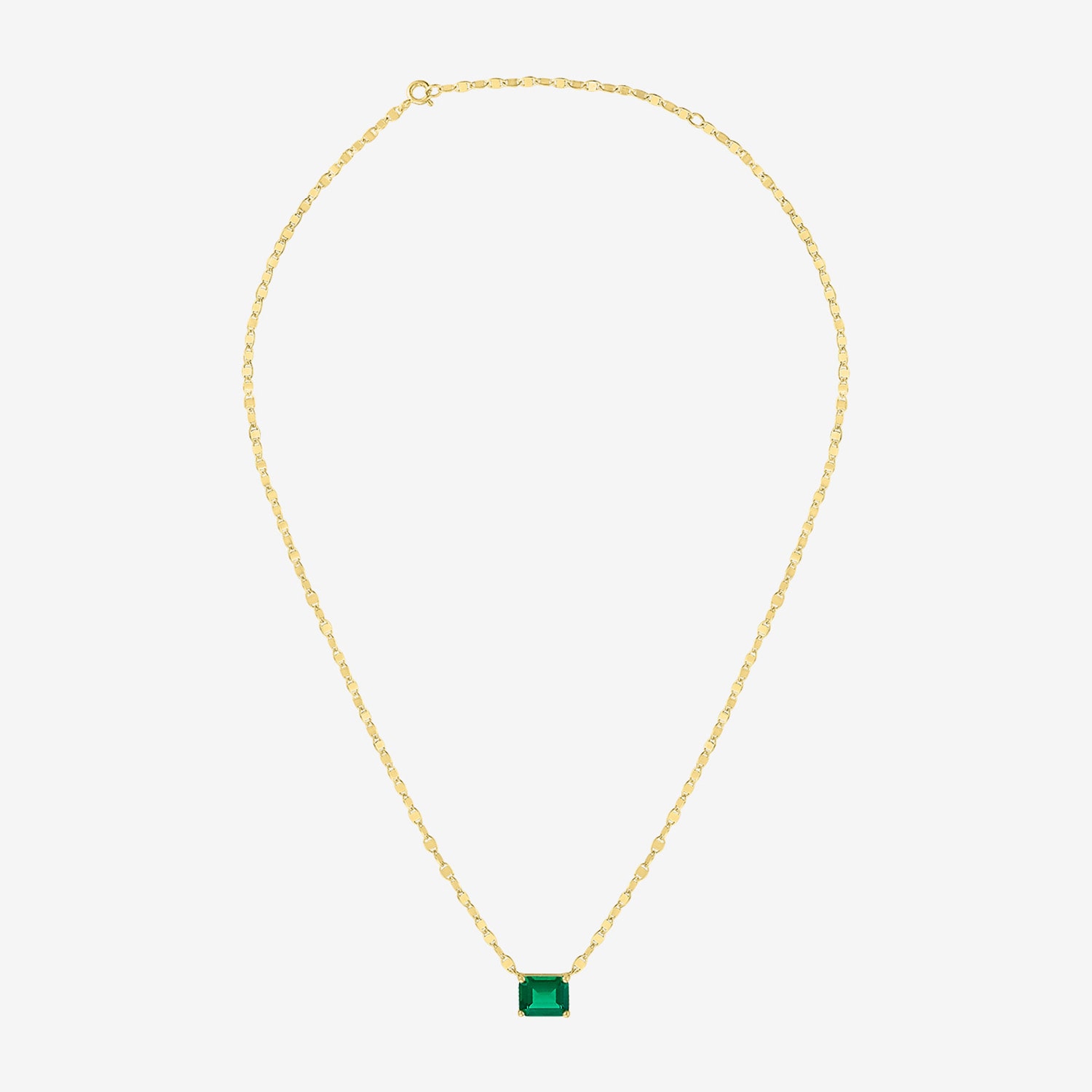 Womens Simulated Green Emerald 14K Gold Over Brass 16 Inch Pendant Necklace