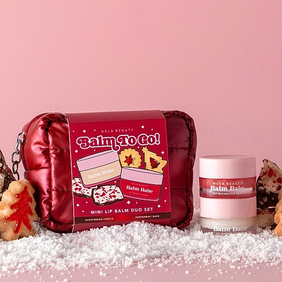 NCLA Beauty Mini Shortbread Cookie And Peppermint Bark Lip Balms To Go