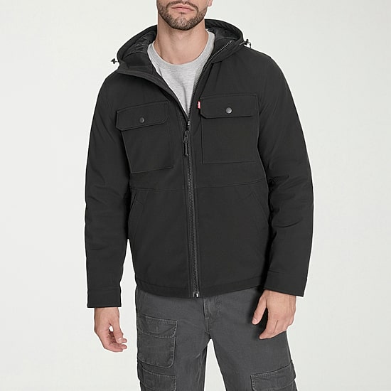 Levi's® Mens Hooded Weather Resistant Midweight Softshell Jacket