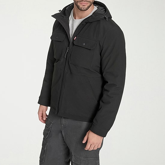 Levi's® Mens Hooded Weather Resistant Midweight Softshell Jacket