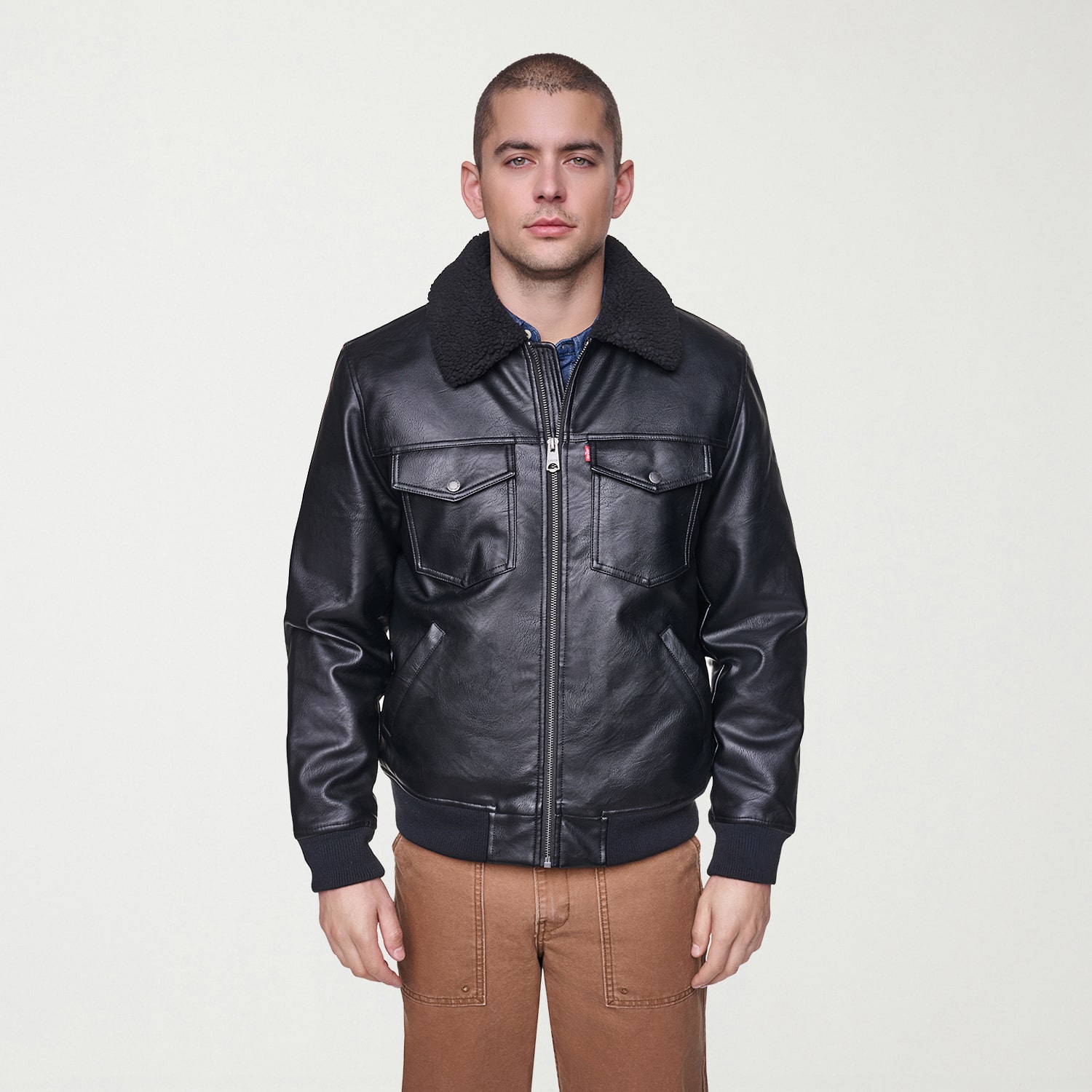 Levi's® Mens Faux Leather Midweight Jacket