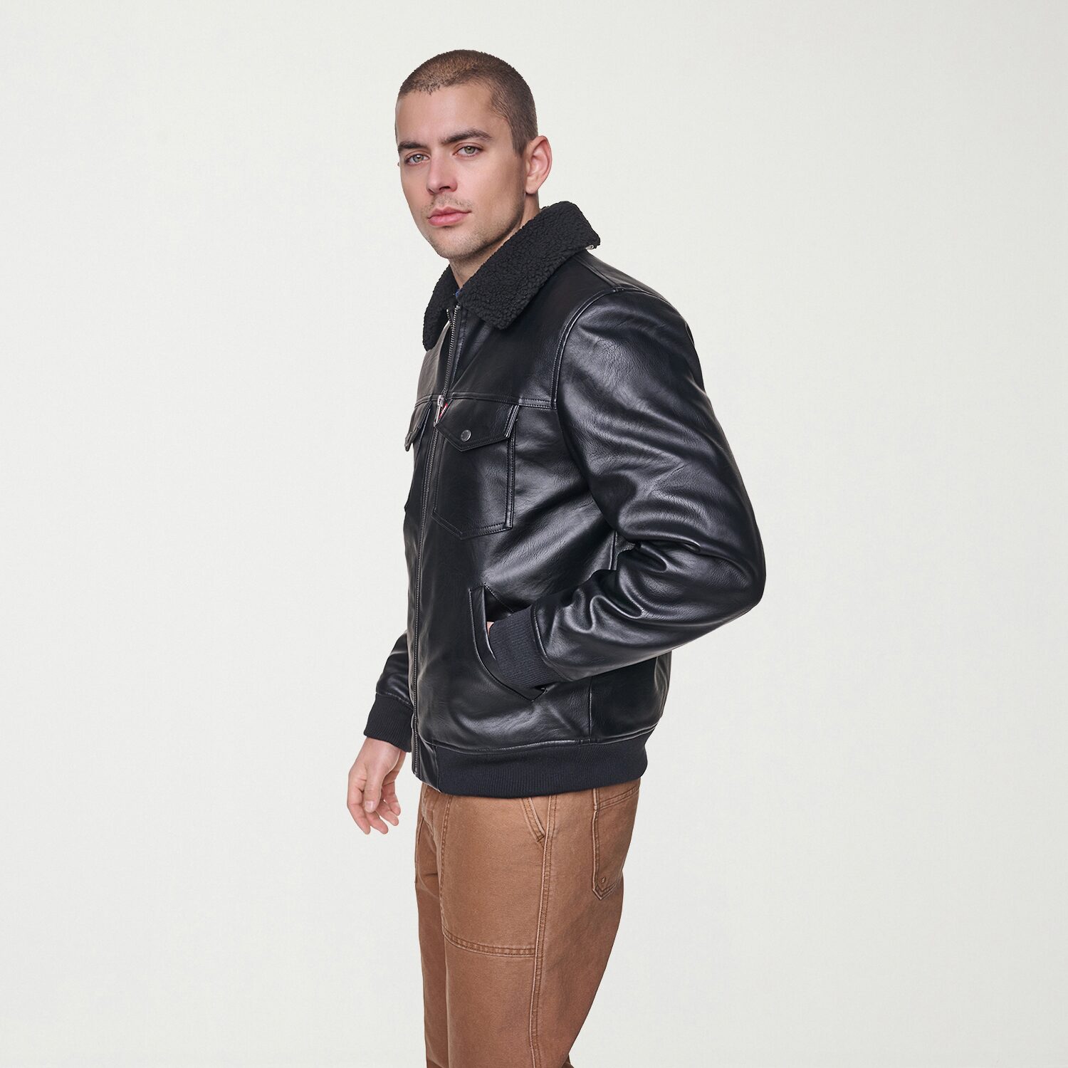 Levi's® Mens Faux Leather Midweight Jacket