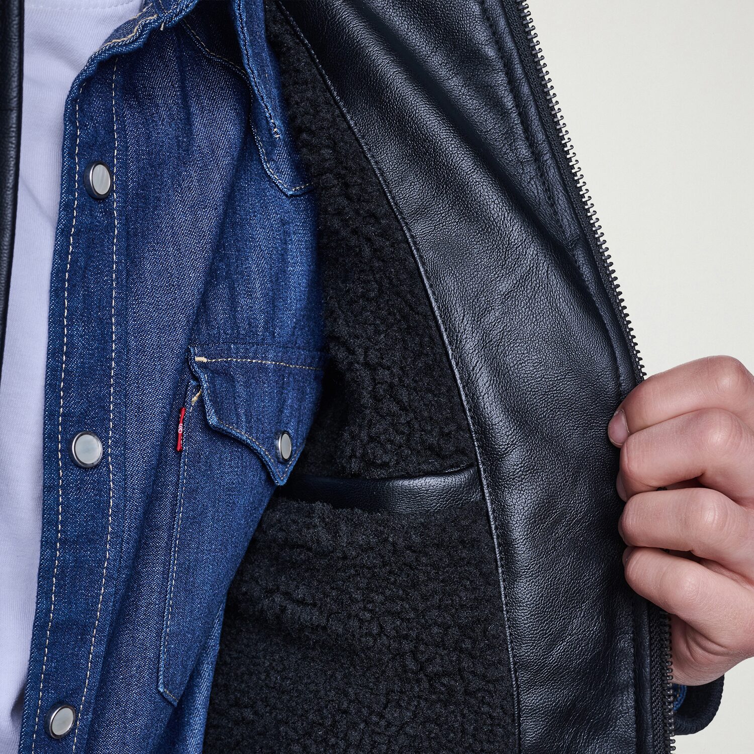 Levi's® Mens Faux Leather Midweight Jacket