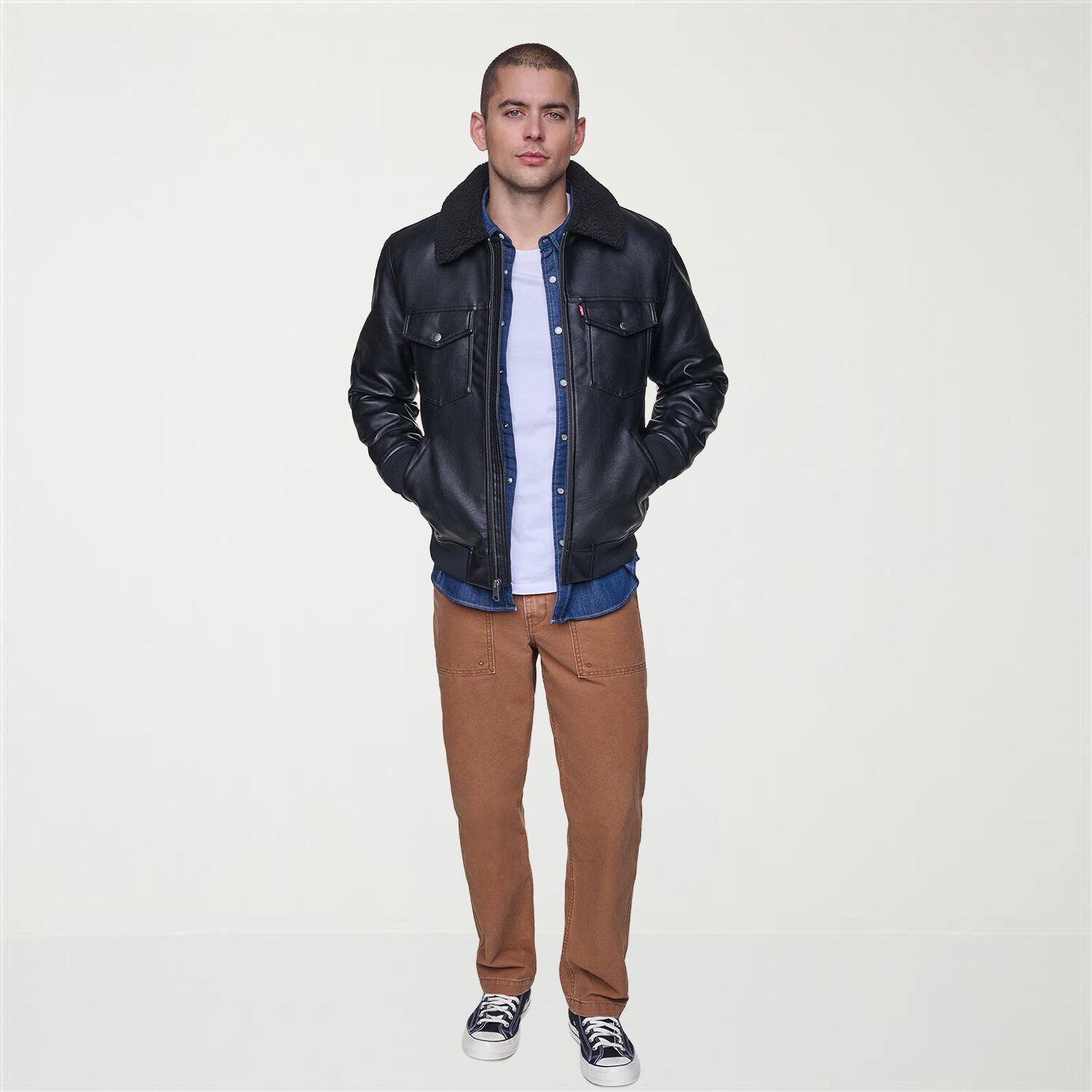 Levi's® Mens Faux Leather Midweight Jacket