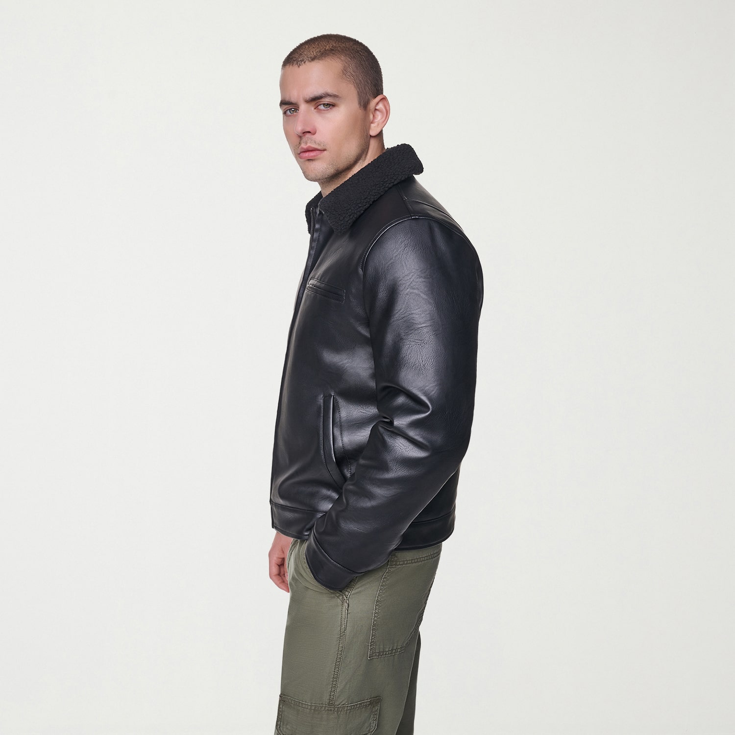 Levi's® Mens Faux Leather Midweight Jacket