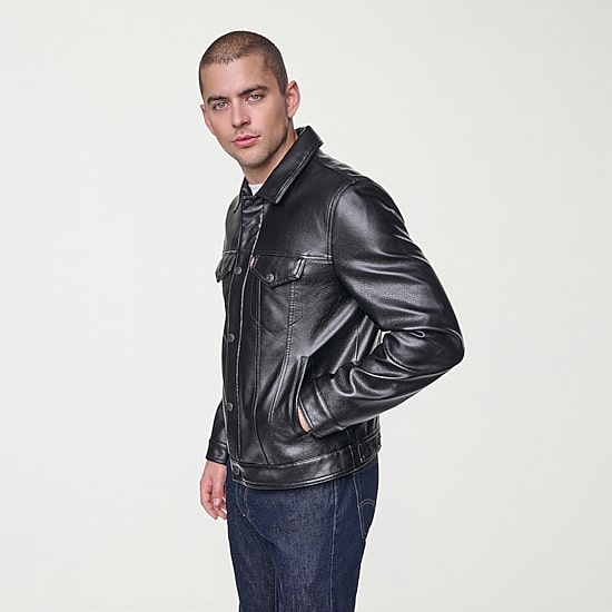 Levi's® Mens Midweight Faux Leather Trucker Jacket