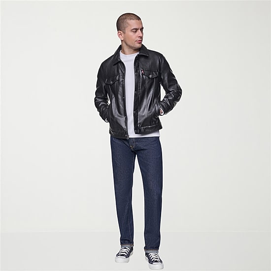 Levi's® Mens Midweight Faux Leather Trucker Jacket