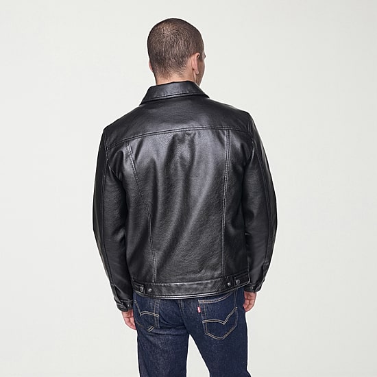 Levi's® Mens Midweight Faux Leather Trucker Jacket - JCPenney