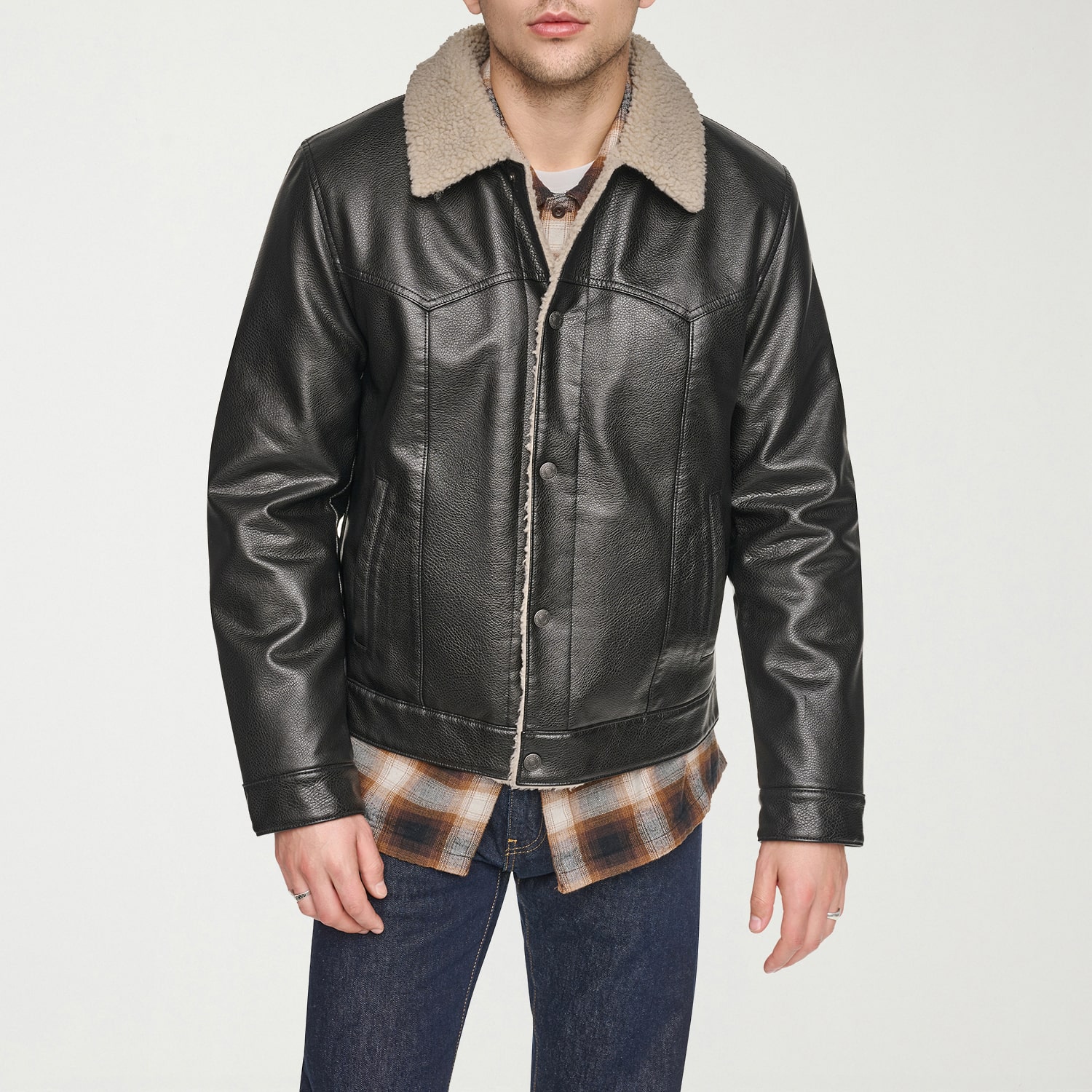 Levi's® Mens Faux Leather Midweight Jacket