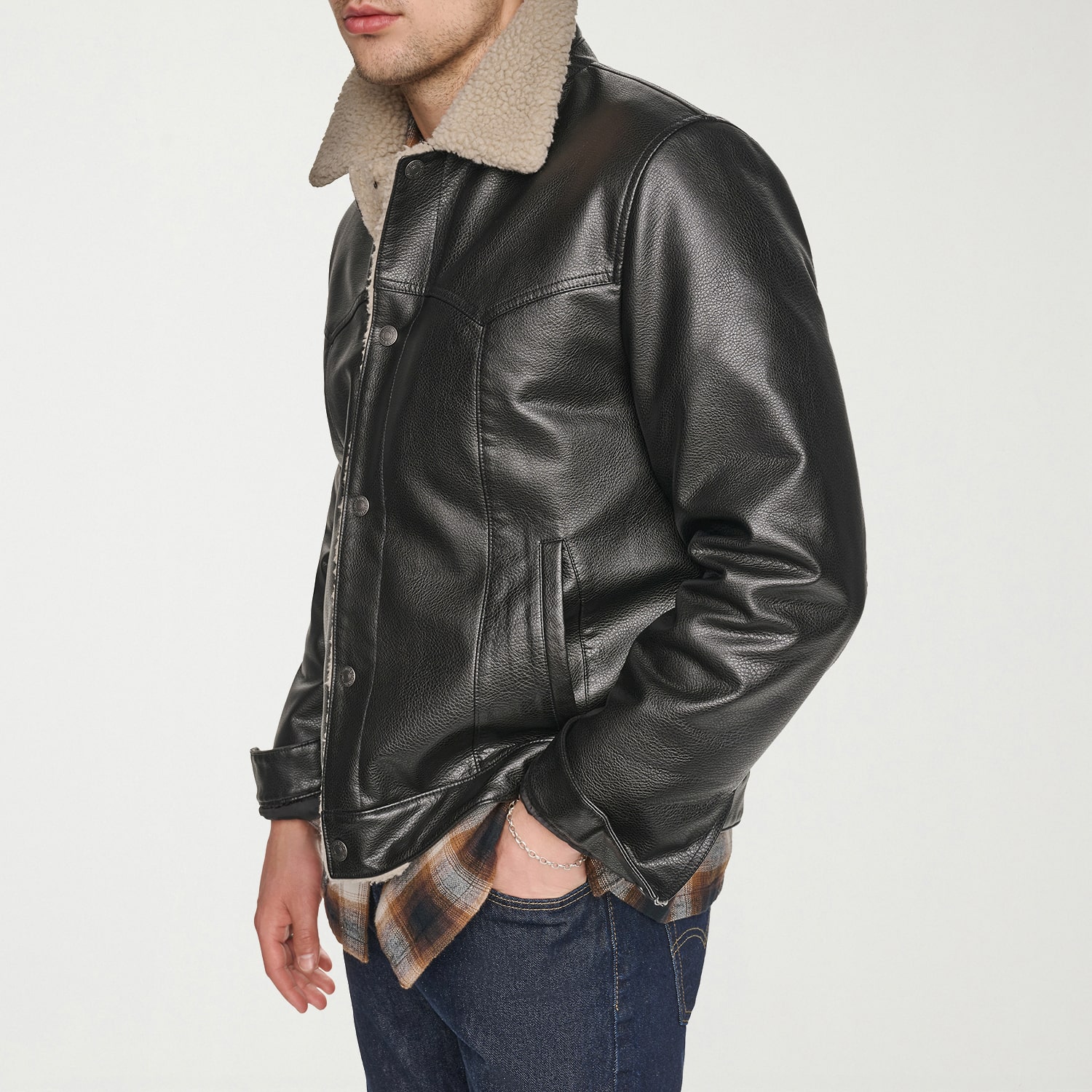 Levi's® Mens Faux Leather Midweight Jacket