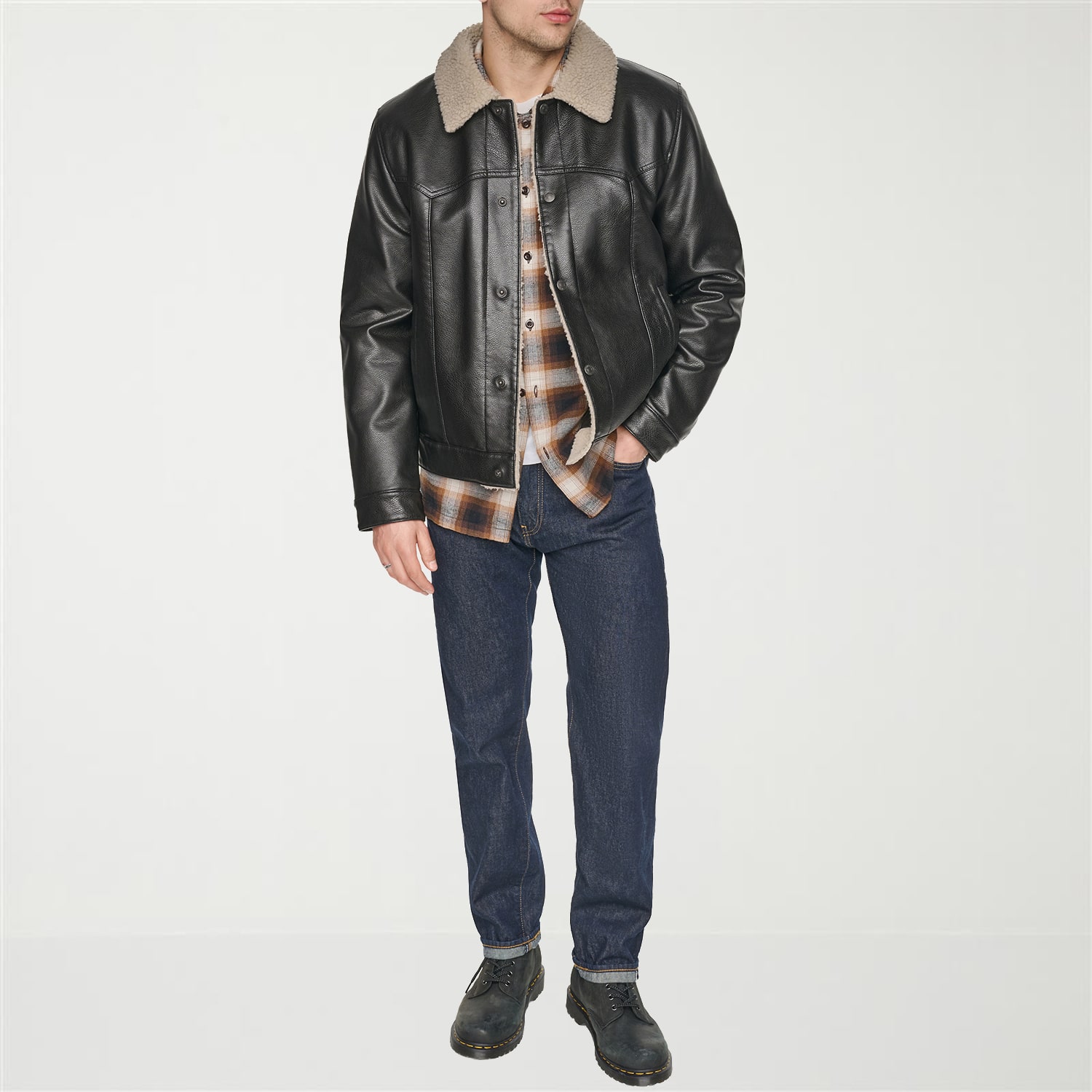Levi's® Mens Faux Leather Midweight Jacket
