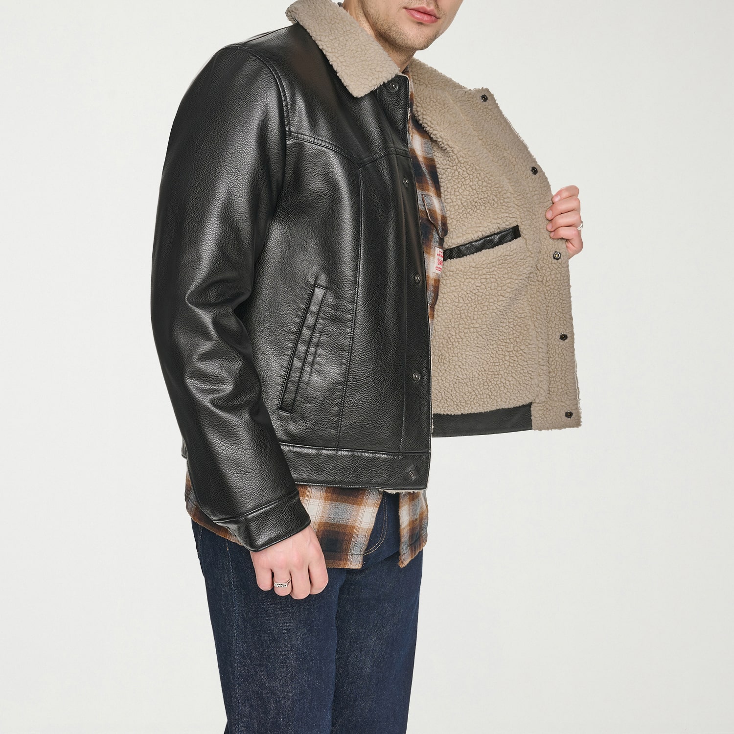 Levi's® Mens Faux Leather Midweight Jacket