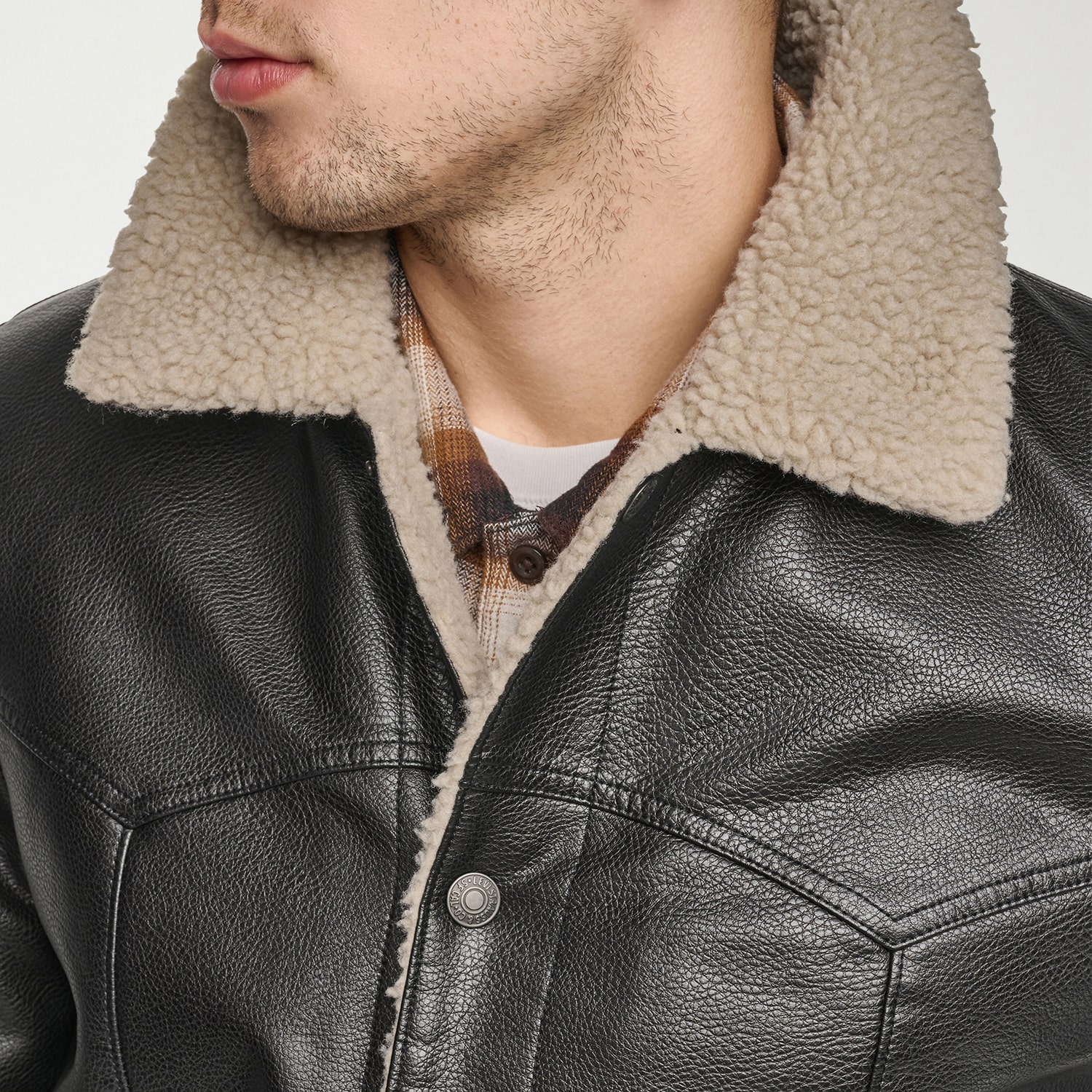 Levi's® Mens Faux Leather Midweight Jacket