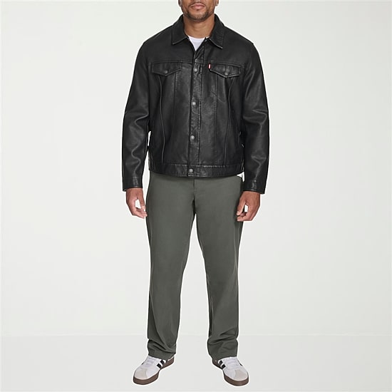 Levi's® Mens Faux Leather Midweight Trucker Jacket