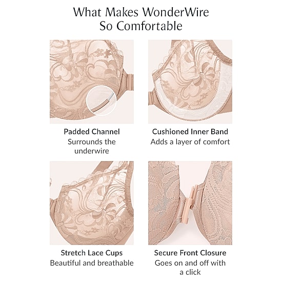 Glamorise WonderWire® Front-Closure Stretch Lace Underwire Bra-9245
