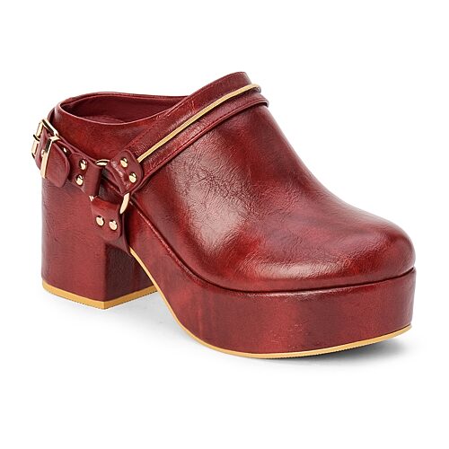Coconuts By Matisse Sawyer Womens Round Closed Toe Mules In Red
