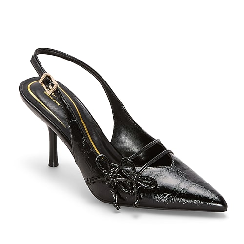Liz Claiborne Vatis Womens Pointed Closed Toe Kitten Heel Pumps In Black