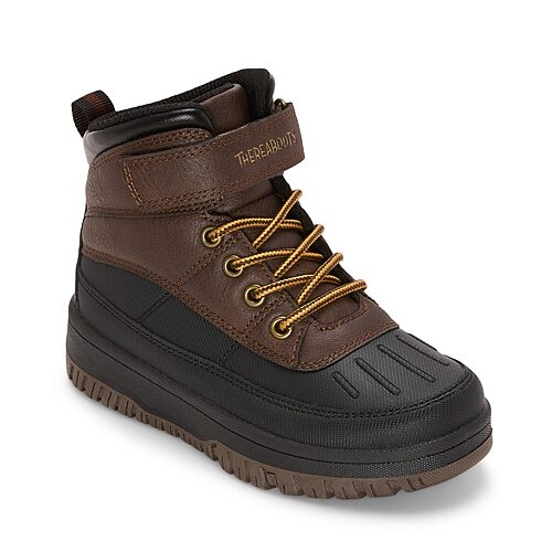 Thereabouts Little & Big Kid Boys Jaxson Flat Heel Lace Up Boots In Brown