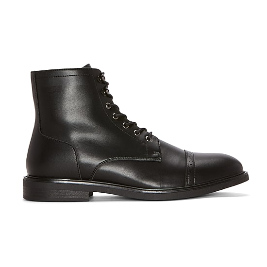 Stafford Mens Lugo Flat Heel Lace Up Boots