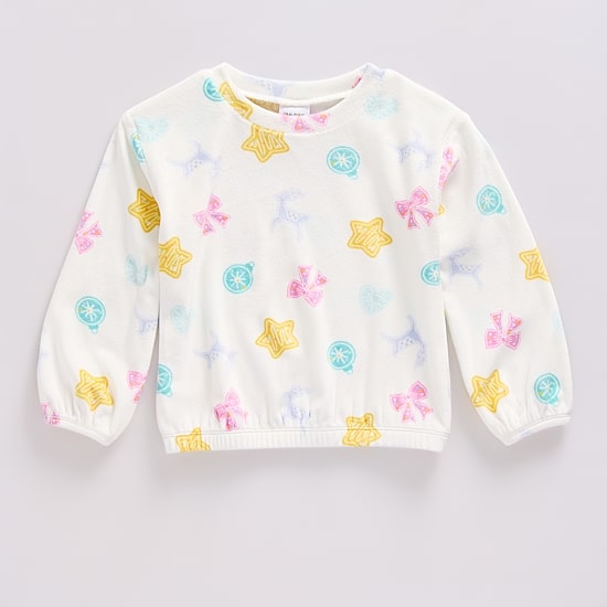 Okie Dokie Toddler & Little Girls Round Neck Long Sleeve Sweatshirt
